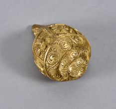 Vintage Engraved Brass Conch Shankh Shell for Prayer Room