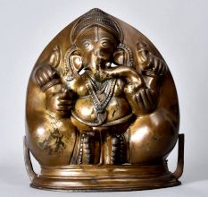 Vintage Handmade Brass Lord Ganesha Plate for Wall Hanging