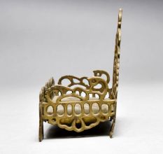 Vintage Jali Work Brass Lord Krishna Bed for Home Decor