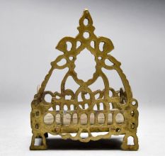 Vintage Jali Work Brass Lord Krishna Bed for Home Decor