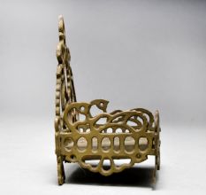 Vintage Jali Work Brass Lord Krishna Bed for Home Decor