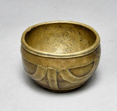 Handmade Engraved Vintage Small Brass Rice Measuring Pot