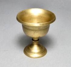 Handmade Brown Finish Bell Metal Holy Cup Stand for Prayer Room