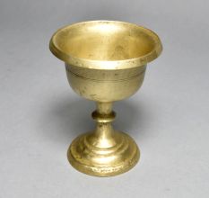 Vintage Plain Brown Bell Metal Holy Cup Stand in Himalayan Art