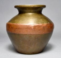 Vintage Brass Copper Ganga Jamuna Water Pot for Prayer Room