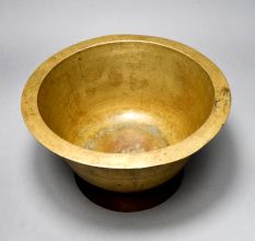 Plain Brown Handmade Brass Holy Pot for Prayer Room
