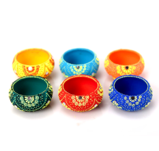 Decoreer Handmade Handicraft Home Décor Terracotta Round Diya set of 6