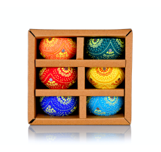 Washable Terracotta Round Diya T-Light Holder Set of 6