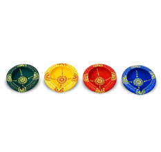 Decoreer Handmade Handicraft Home Décor Terracotta Flat Diya set of 4