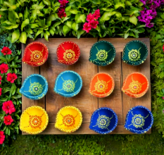 Handmade Washable Terracotta Zero Diya Set of 12