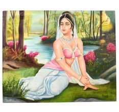 Ethereal Beauty in Forest Landscape Acrylic on Canvas Painting