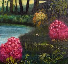 Ethereal Beauty in Forest Landscape Acrylic on Canvas Painting