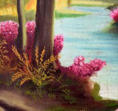 Ethereal Beauty in Forest Landscape Acrylic on Canvas Painting