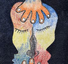 Silent Connection Multicolor Canvas on Board Painting
