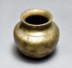 Plain Finish Brass Holy Water Pot from South India for Decor