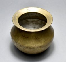 Sturdy Handmade Brass Holy Water Pot from Himachal for Decor
