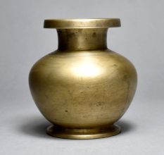 Sturdy Handmade Brass Holy Water Pot in Brown Finish for Decor