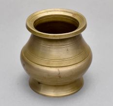 Vintage Sturdy Brass Holy Water Pot in South Indian Art