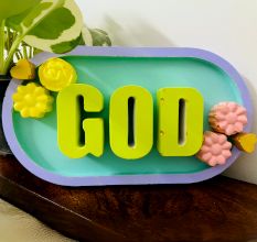 God Cemented Plate for Home Decor