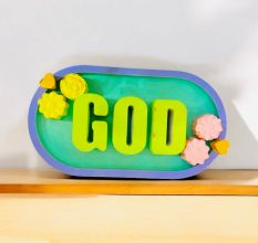 God Cemented Plate for Home Decor