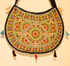 Jaipuri Handmade Embroidered Sling Bag Colorful Ethnic Cotton Crossbody Bag for Women