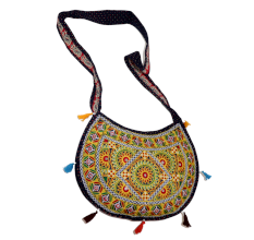 Jaipuri Handmade Embroidered Sling Bag Colorful Ethnic Cotton Crossbody Bag for Women