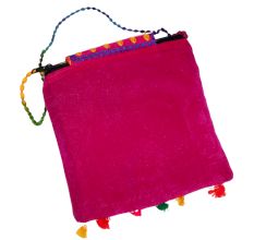 Pink Ethnic Cotton Crossbody Bag with Bird Motif & Mirror Work - Jaipuri Handmade Embroidered Sling Bag