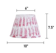 Red Paisley Block Print Pleated Empire Lampshade