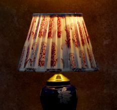 Red Paisley Block Print Pleated Empire Lampshade
