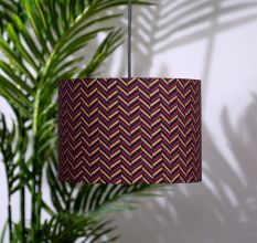 Chevron Block Print Drum Lampshade