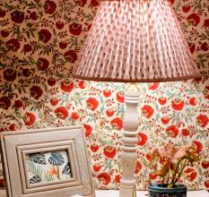 Pink Paisley Empire Lampshade Medium Size