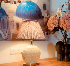 Pink Paisley Empire Lampshade Medium Size