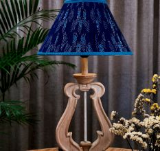 Plume Blue Ikat Pleated Empire Lampshade