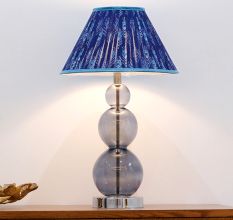 Plume Blue Ikat Pleated Empire Lampshade