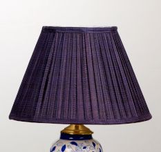 Purple Silk Pleated Empire Lampshade- B22 Holder