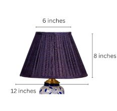 Purple Silk Pleated Empire Lampshade- B22 Holder