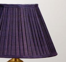 Purple Silk Pleated Empire Lampshade- B22 Holder
