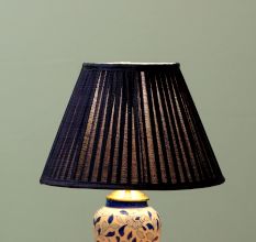 Purple Silk Pleated Empire Lampshade- B22 Holder