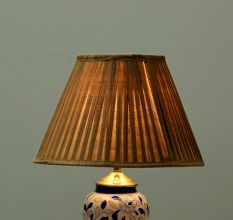 Beige Silk Pleated Empire Lampshade- B22 Holder