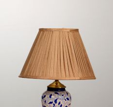 Beige Silk Pleated Empire Lampshade- B22 Holder