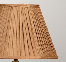 Beige Silk Pleated Empire Lampshade- B22 Holder