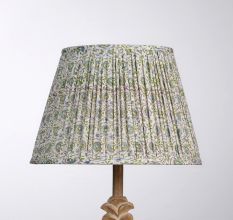 White Green Block Print Empire Lampshade Small