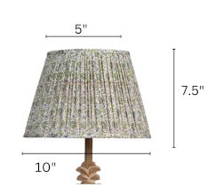 White Green Block Print Empire Lampshade Small