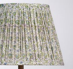 White Green Block Print Empire Lampshade Small