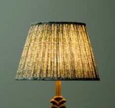 White Green Block Print Empire Lampshade Small