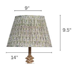 White Green Block Print Empire Lampshade Large