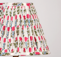 White Pink Block Print Empire Lampshade