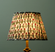 White Pink Block Print Empire Lampshade