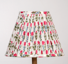 White Pink Block Print Empire Lampshade