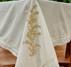 Anthophile Rectangular Table Cloth - Beige